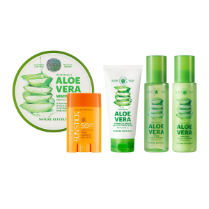 마일드 & 모이스쳐 알로에 베라 스킨케어 세트(수분, 진정, 쿨링)