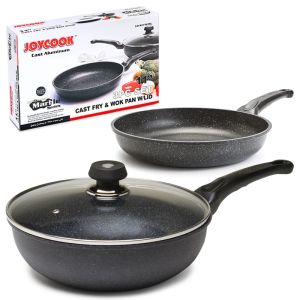 조이쿡(JOYCOOK) 프라이팬, 웍 & 뚜껑 3종 세트 28cm (11인치)
