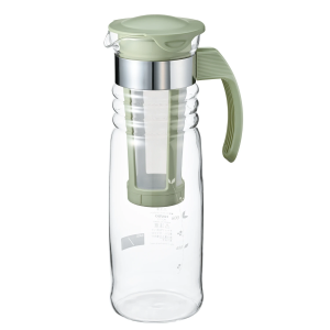 하리오 미즈다시 콜드 브루 티팟 with 스트레이너 1200ml - Smokey Green